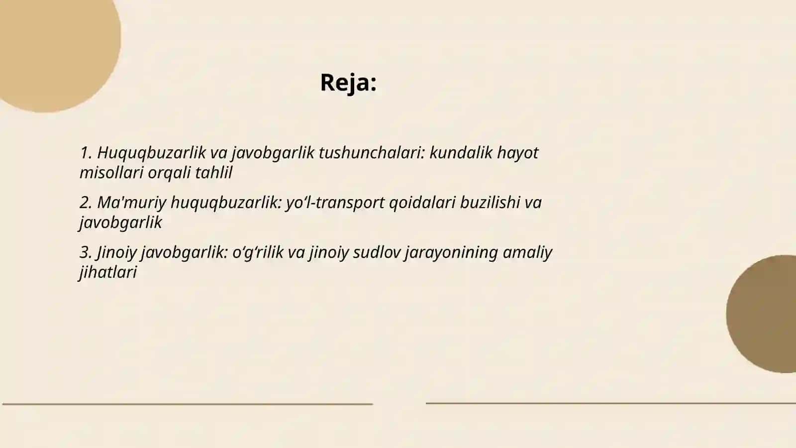 Huquqiy savodxonlik: huquqbuzarlik va javobgarlik tushunchalarini real hayotiy vaziyatlarda qoʻllash 2