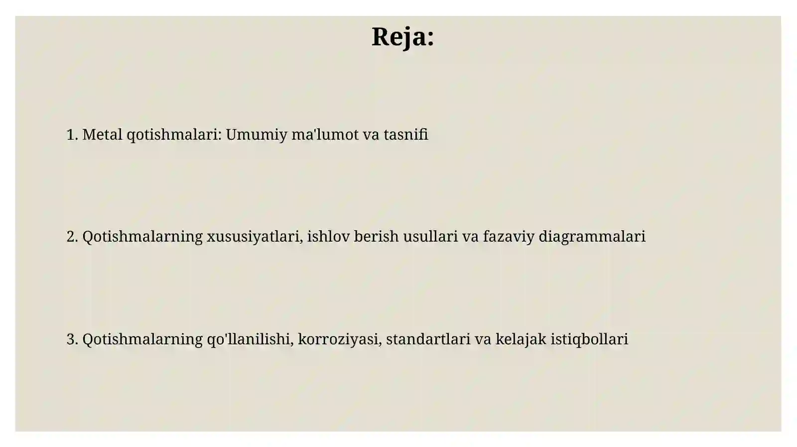 Metall qotishmalari 2