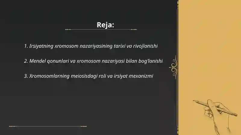 Irsiyatning xromosom nazariyasi 2