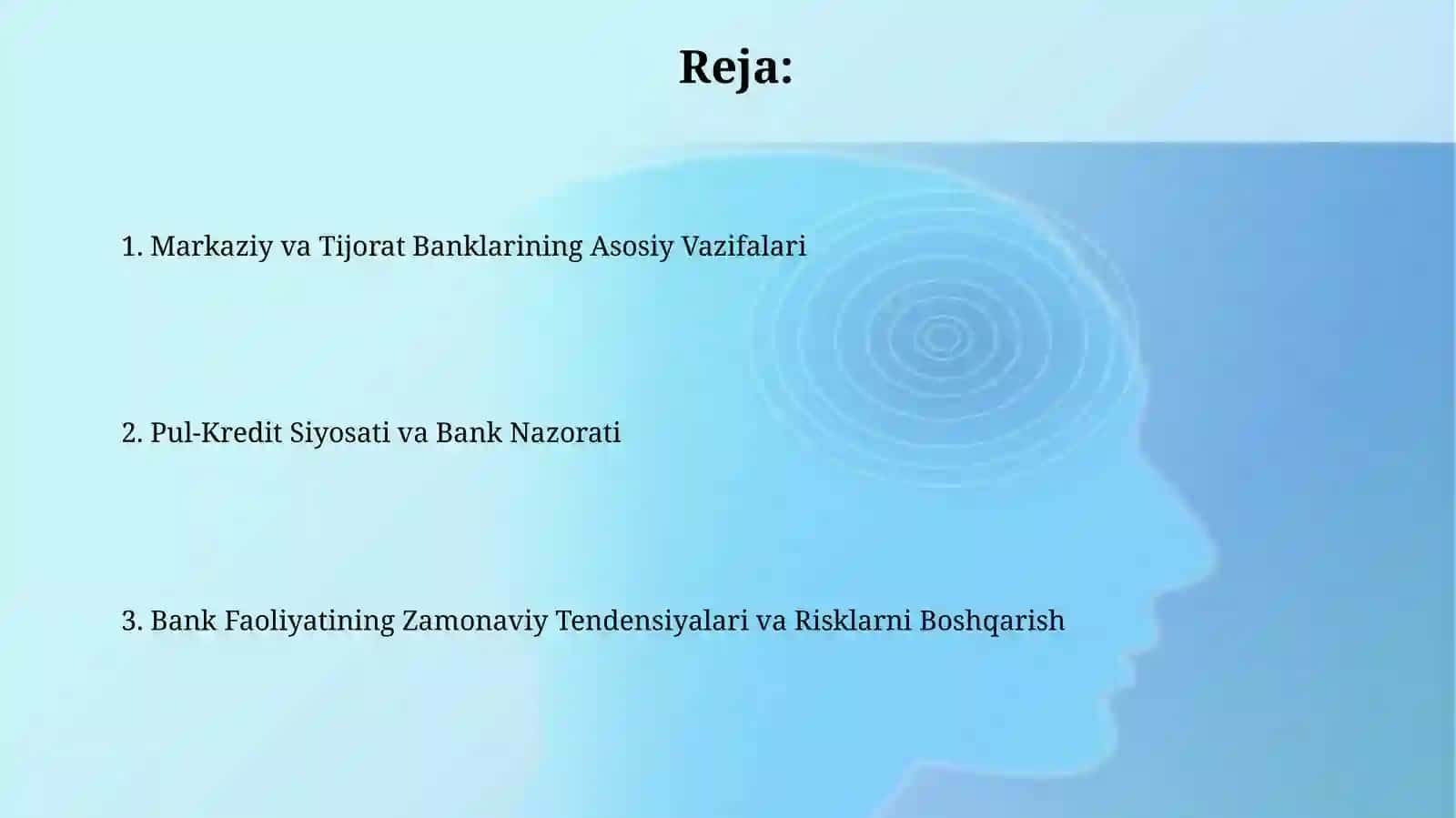 Banktizimi: Markaziy va Tijorat Banklarining vazifalari 2