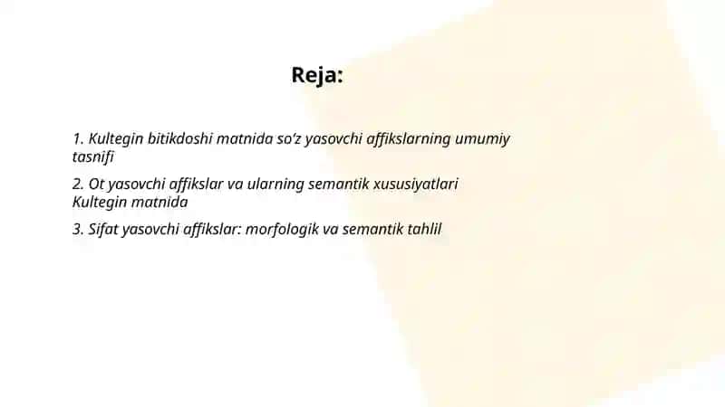 Kultegin bitikdoshi matnidagi soʻz yasovchi affikslar 2