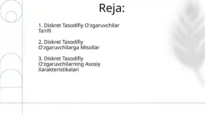 Diskret tasodifiy miqdorlar 2