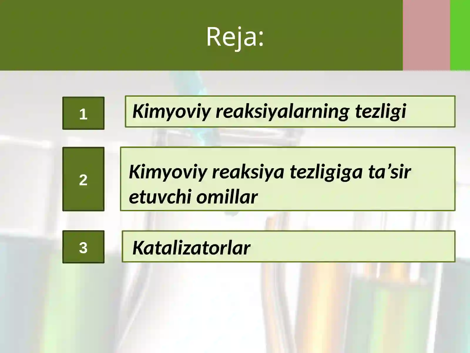 Kimyoviy reaksiyalarning tezligi 2