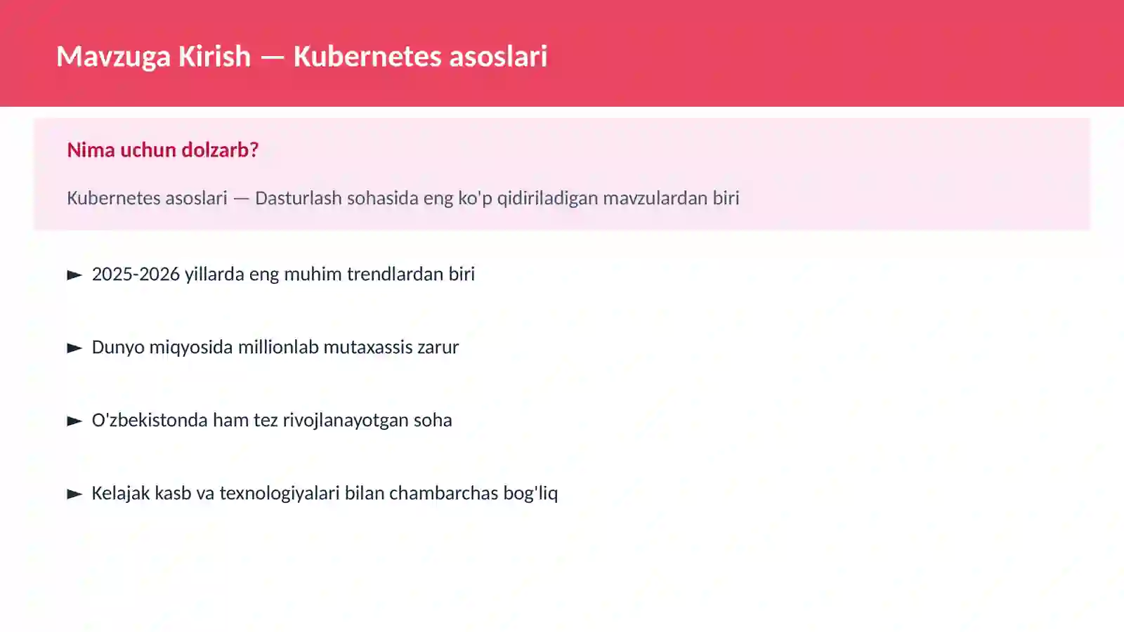 Kubernetes asoslari 2