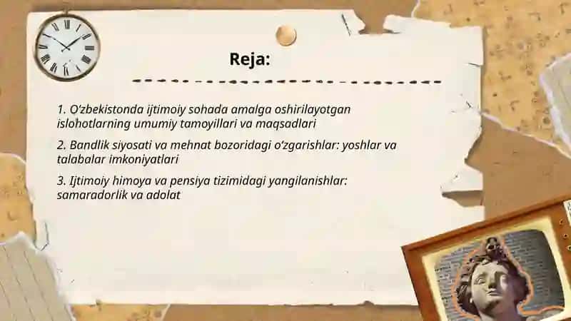 Oʻzbekistonda ishtimoiy soxada amalga oshirilayotgan oʻzgarishlar mazmun mohiyati! 2