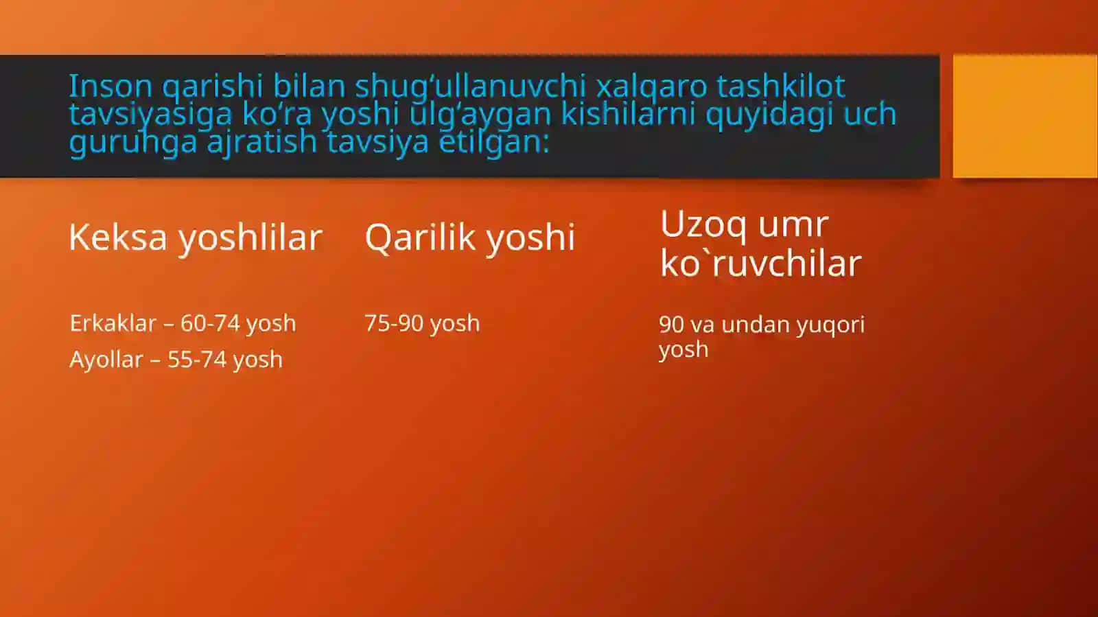 Organizmdagi keksayish davriga xosil o`zgarishlar 2