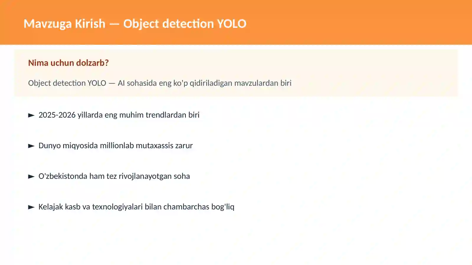 AI | DEEP LEARNING VA NEYRON TARMOQLAR 2