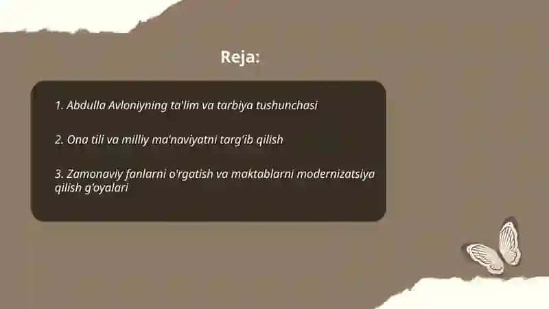 Abdulla Avloniyning ta'lim va tarbiya tushunchasi 2