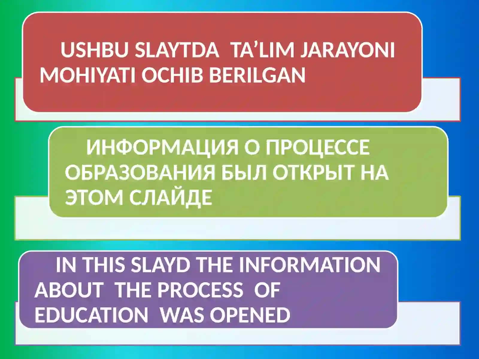 Ta'lim jarayoni yaxlit tizim sifatida 2