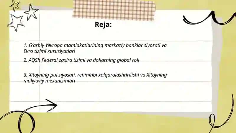 O‘zbekiston Respublikasidan tashqari pul tizimi va uning o‘ziga xos xususiyatlari 2