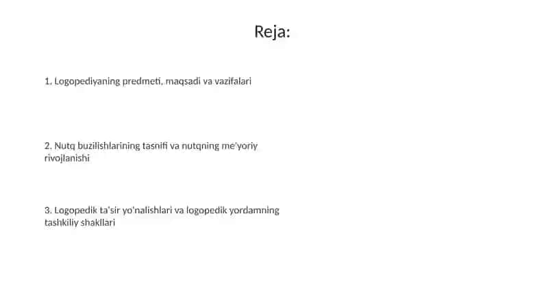Logopediya fanining predmeti, maqsadi va vazifalari 2