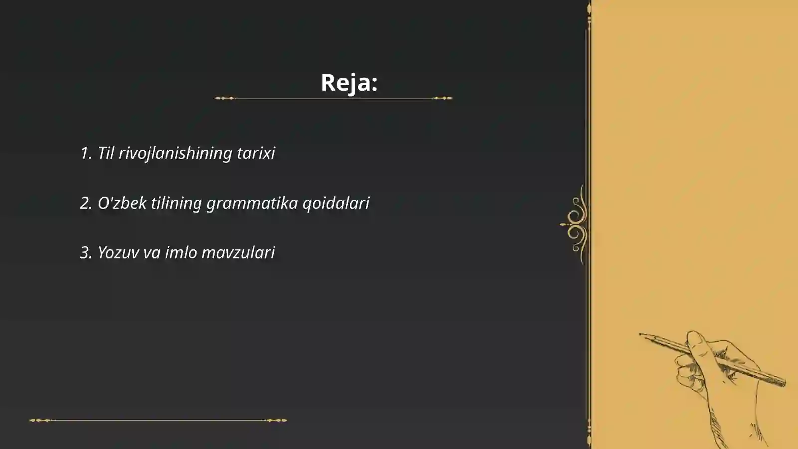 Til va yozuv mosasalari 2