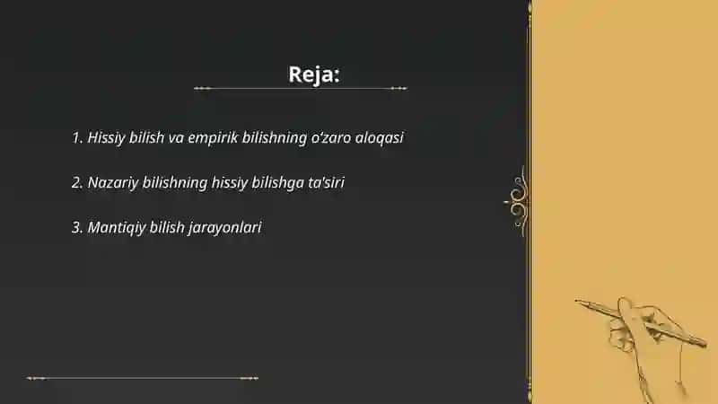 Hissiy, empirik, nazariy, mantiqiy, intuitiv, bilish darajalarining o‘zaro aloqasi va farqi 2