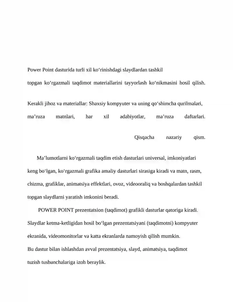Power Point dasturi 2