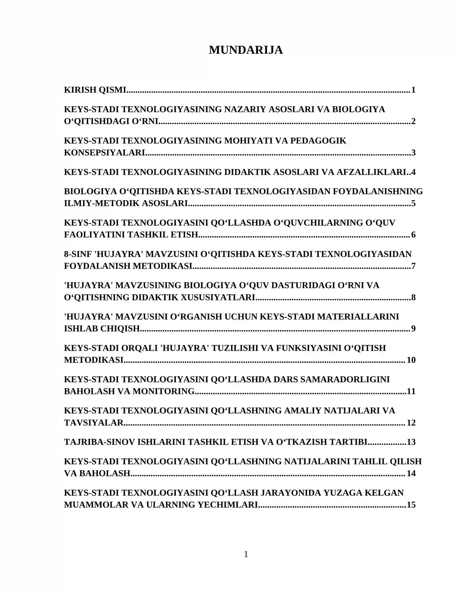 Biologiya	8-sinf biologiya (Hujayra)ni o‘qitishda   Keys stadi texnologiyasidan  foydalanish metodikasi. 2