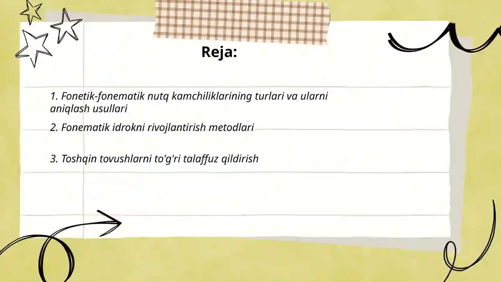 Fonetik-fonematik nutq kamchiliklarining turlari va ularni aniqlash usullari 2