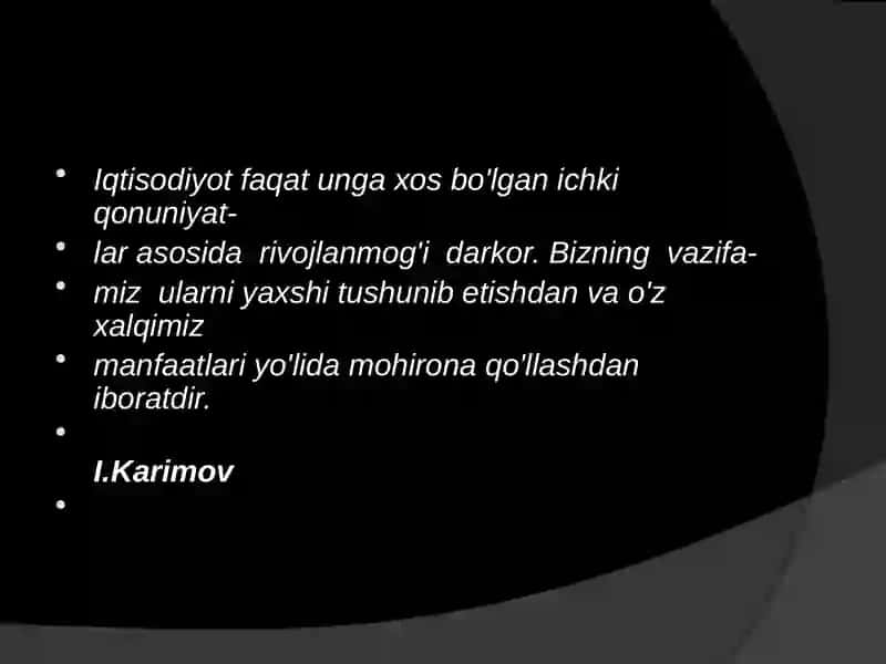 Iqtisodiyotfaqatungaxosbo'lganichkiqonuniyat 2