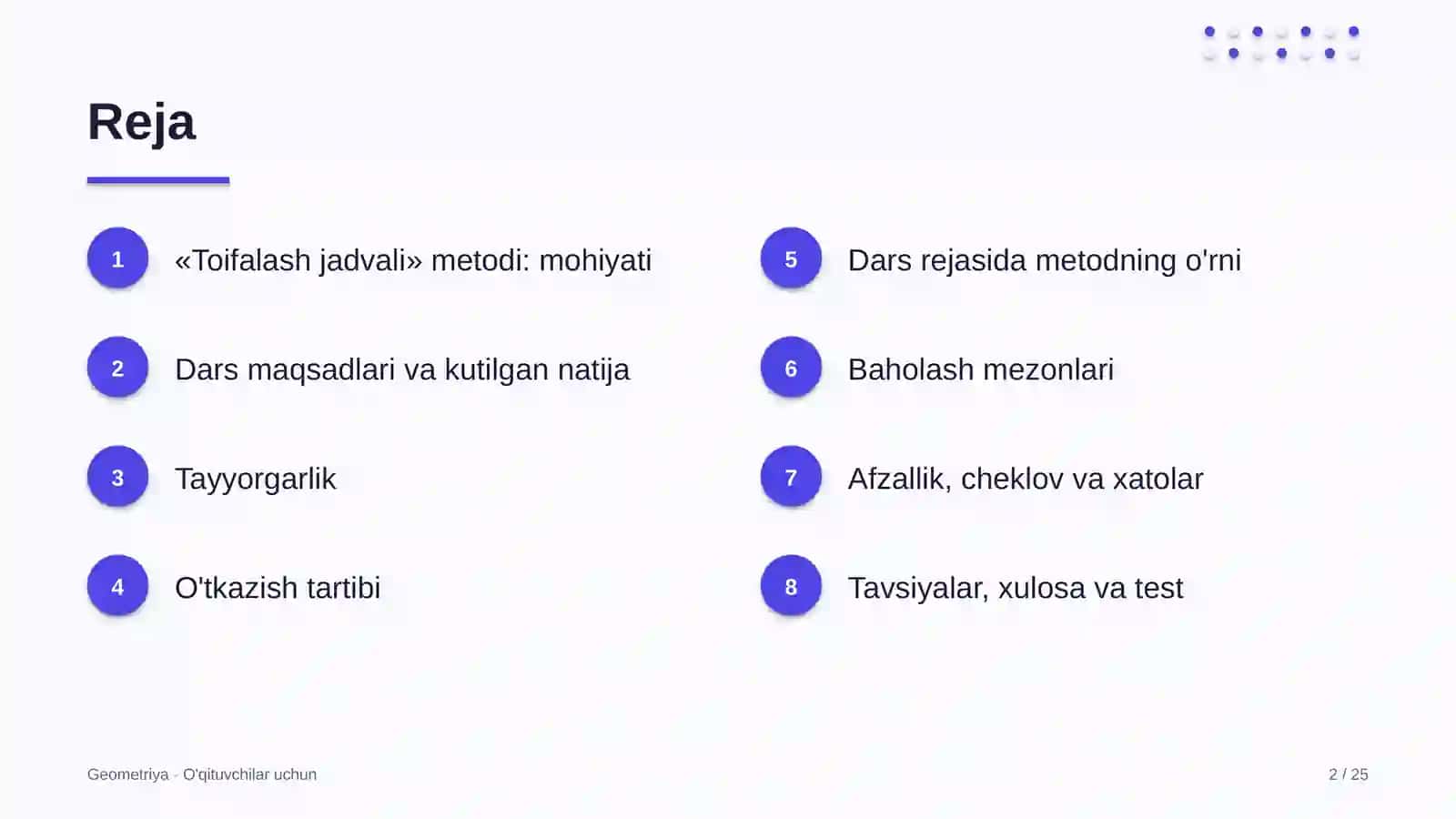 geometriya darslarida toifalash jadvali metodidan foydalanish 6165 2