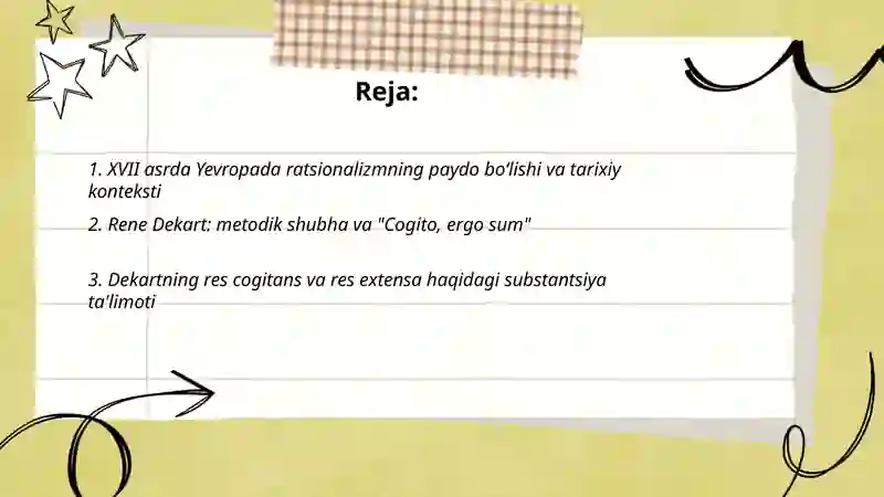 XVII asrda Yevropada ratsionalizm 2
