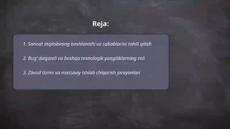 Industrial sivilizatsiyaning tashkil topishi 2