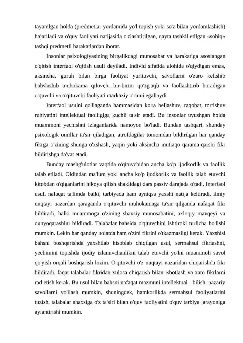 O'qitishda  interfaol metodlar 2