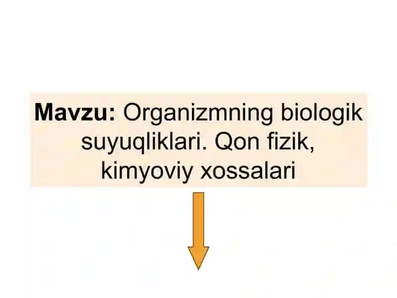 Organizimning biologik suyuqliklari. Qonning fizik va kimyoviy xossalari 2