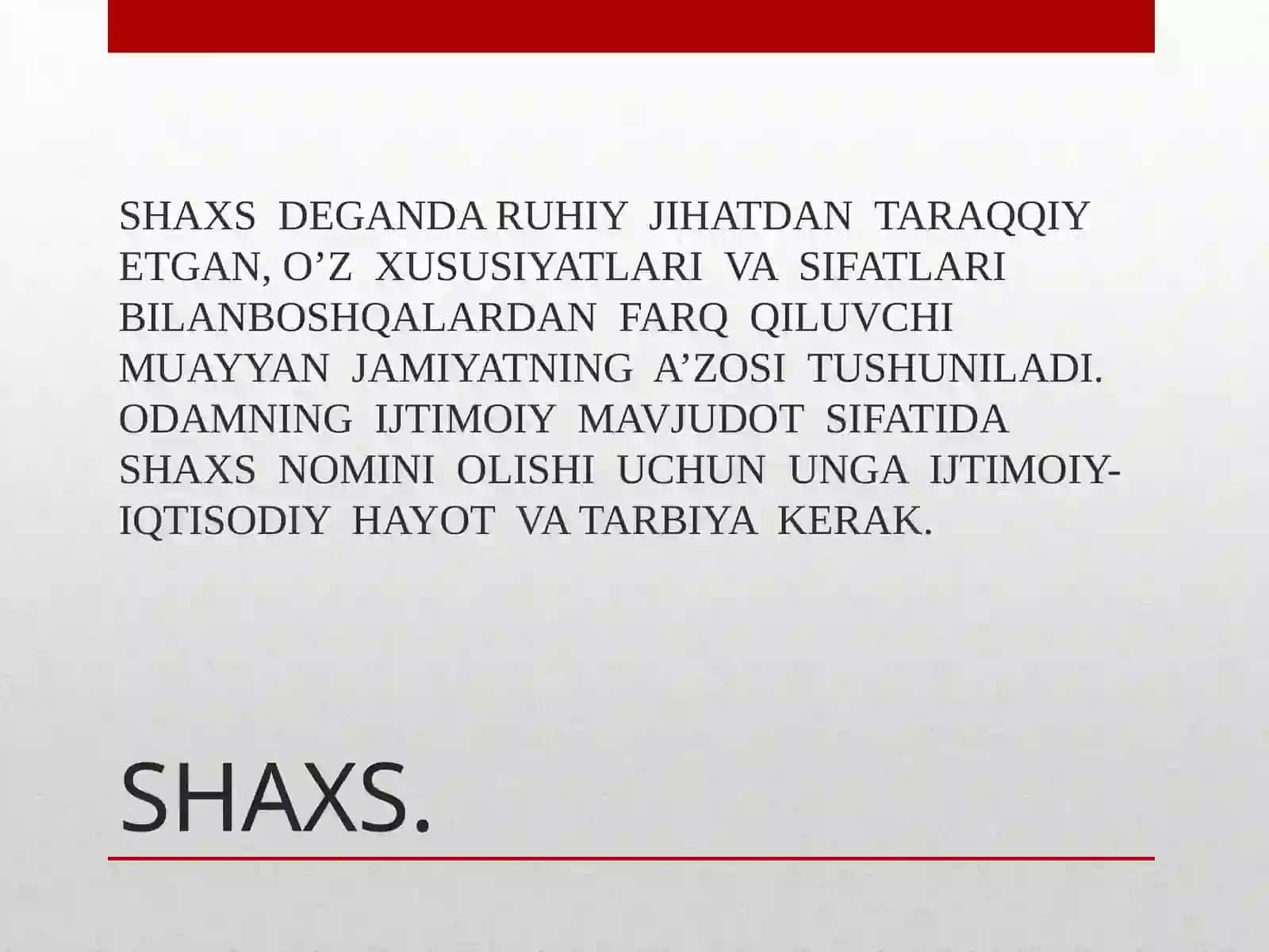 Shaxsrivojlanishi 2