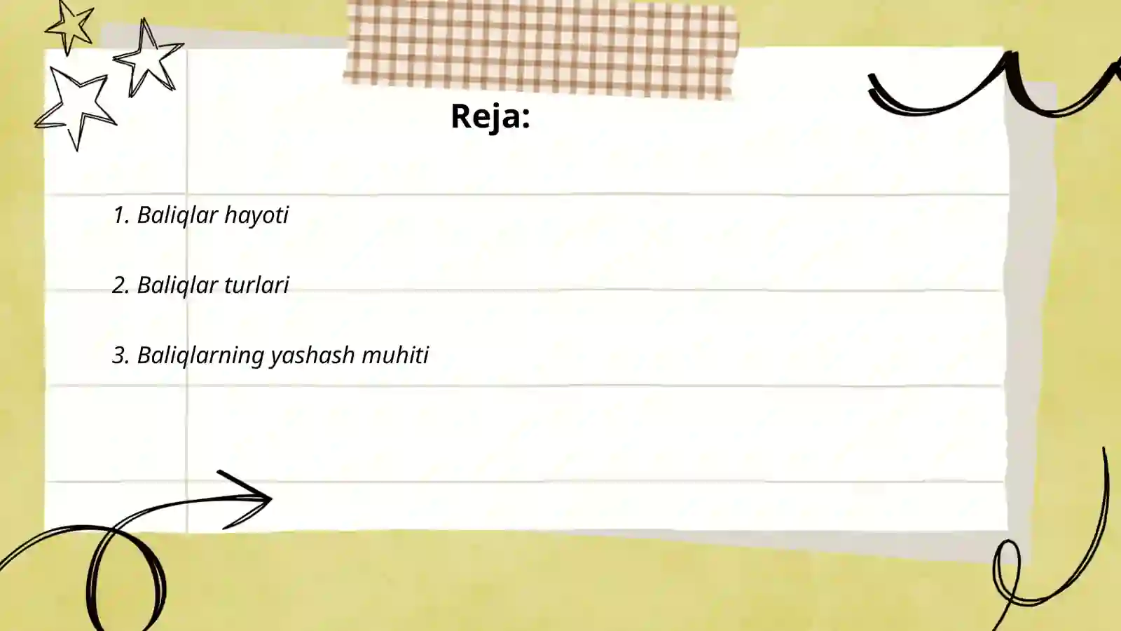 Baliqlar mavzusining dars rejasi va o'tish metodi 2