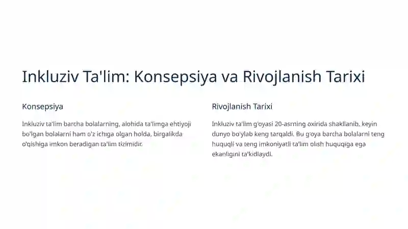 O'zbekistonda Inkluziv Ta'lim: Alohida Ta'limga Ehtiyoji Bo'lgan Bolalar Uchun Yangi Yondashuvlar 2