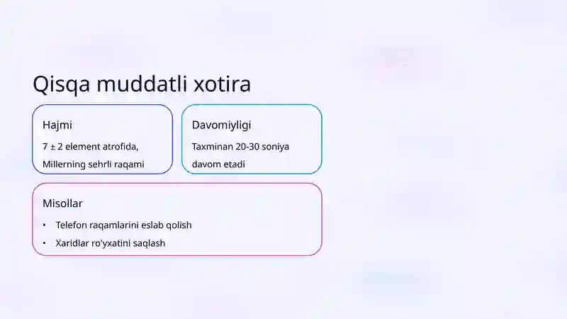Qisqa muddatli va Operativ xotira 2