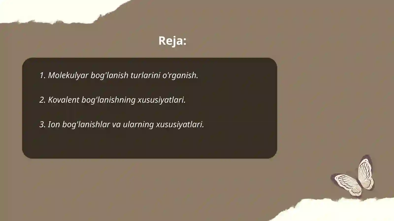 Molekulyar bog'lanish turlari 2