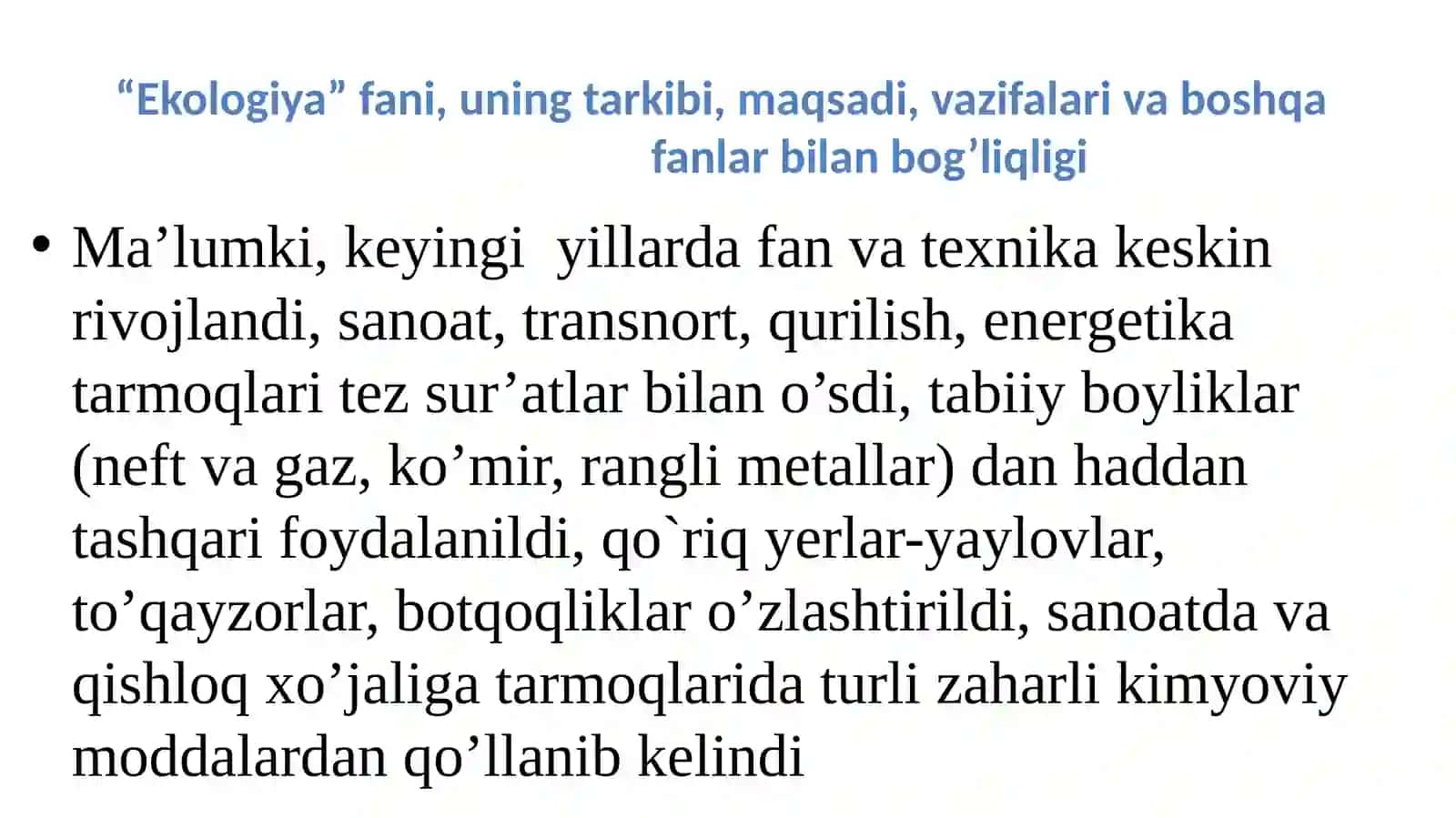 ATROFMUHITNI MUHOFAZA QILISH MUAMMOLARINING DOLZARBLIGI 2