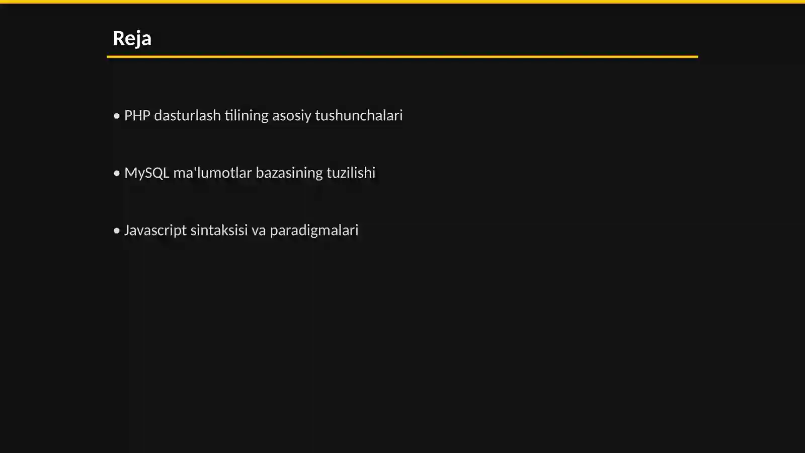 PHP, MySQL, Javascript va CSS imoniyatlari 2