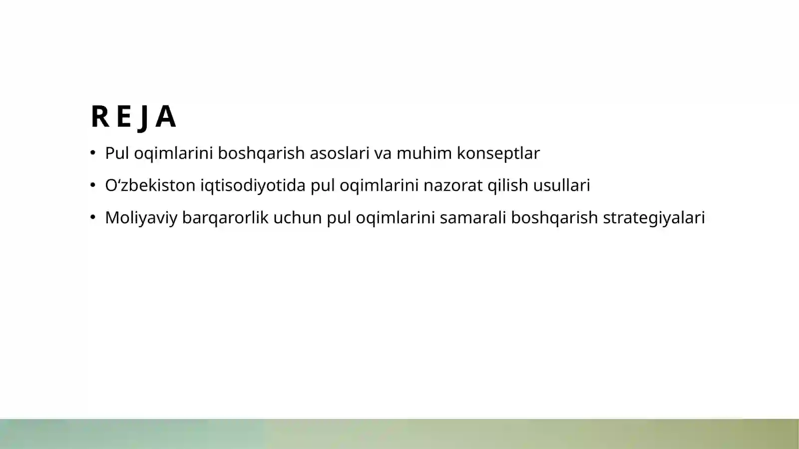 Pul oqimlarini boshqarish 2