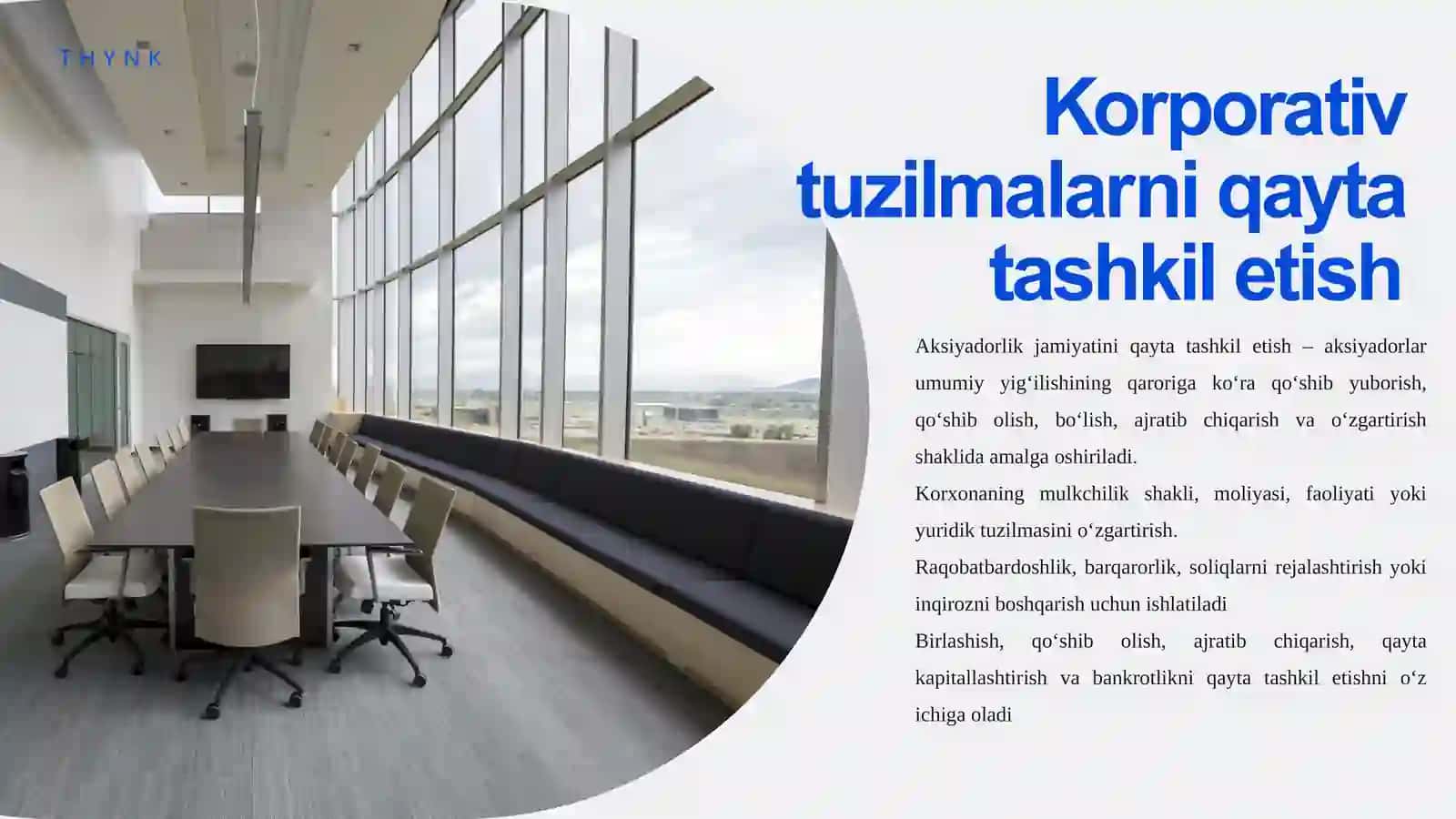 Koorporativ tuzilmalarning qayta tashkil etish turlari va tugatish tartibi 2