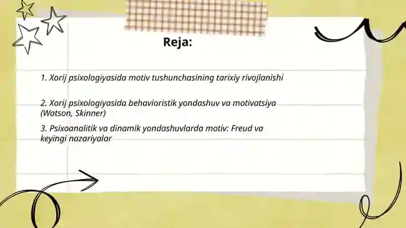 Xorij psixologiyasida motiv va motivatsiya 2