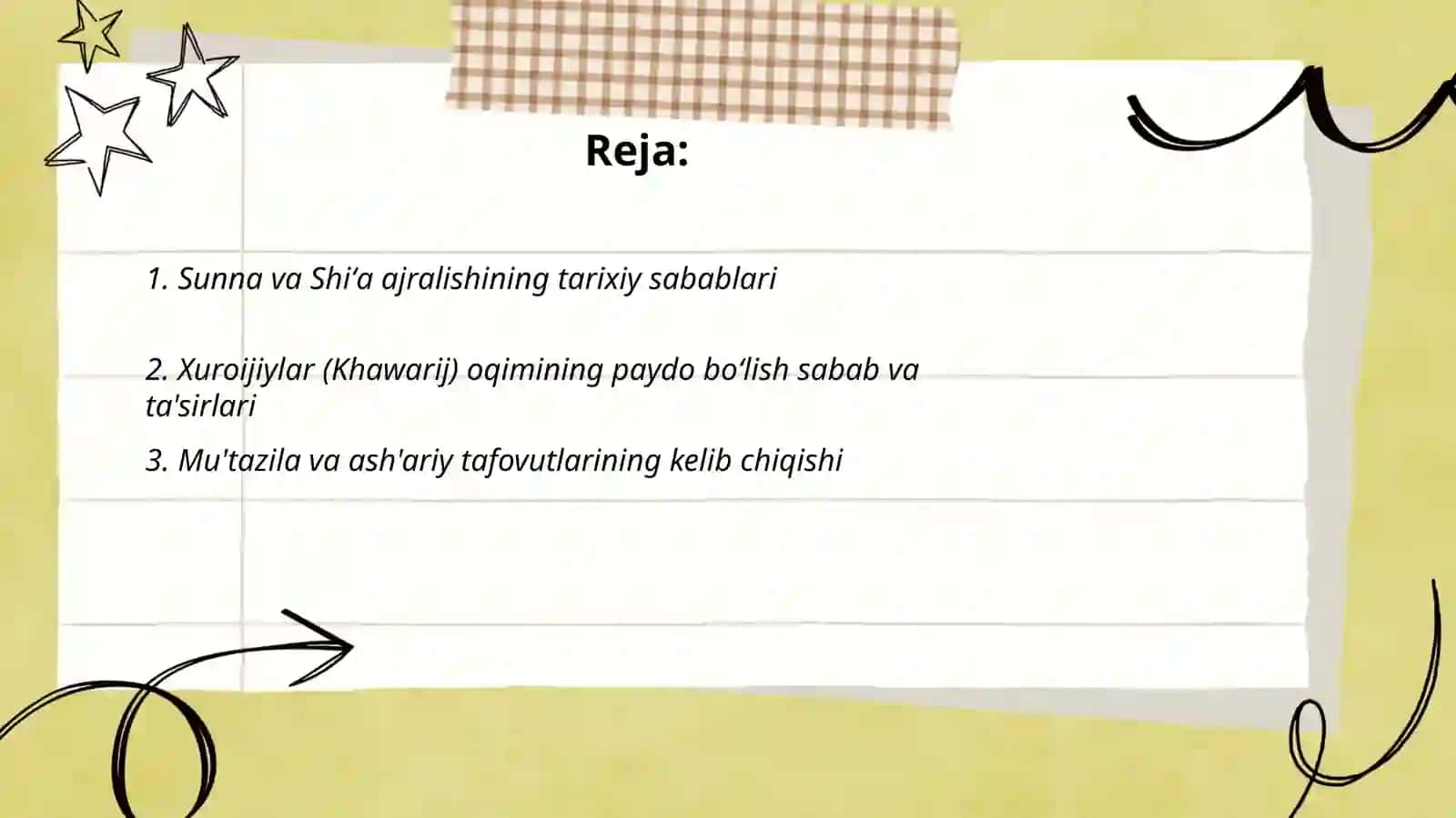 Islom oqimlari va yoʻnalishlarining paydo boʻlish sabablari 2