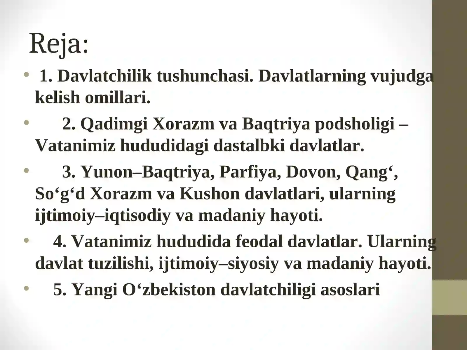 O‘zbekistonning davlatchilik tarixi 2