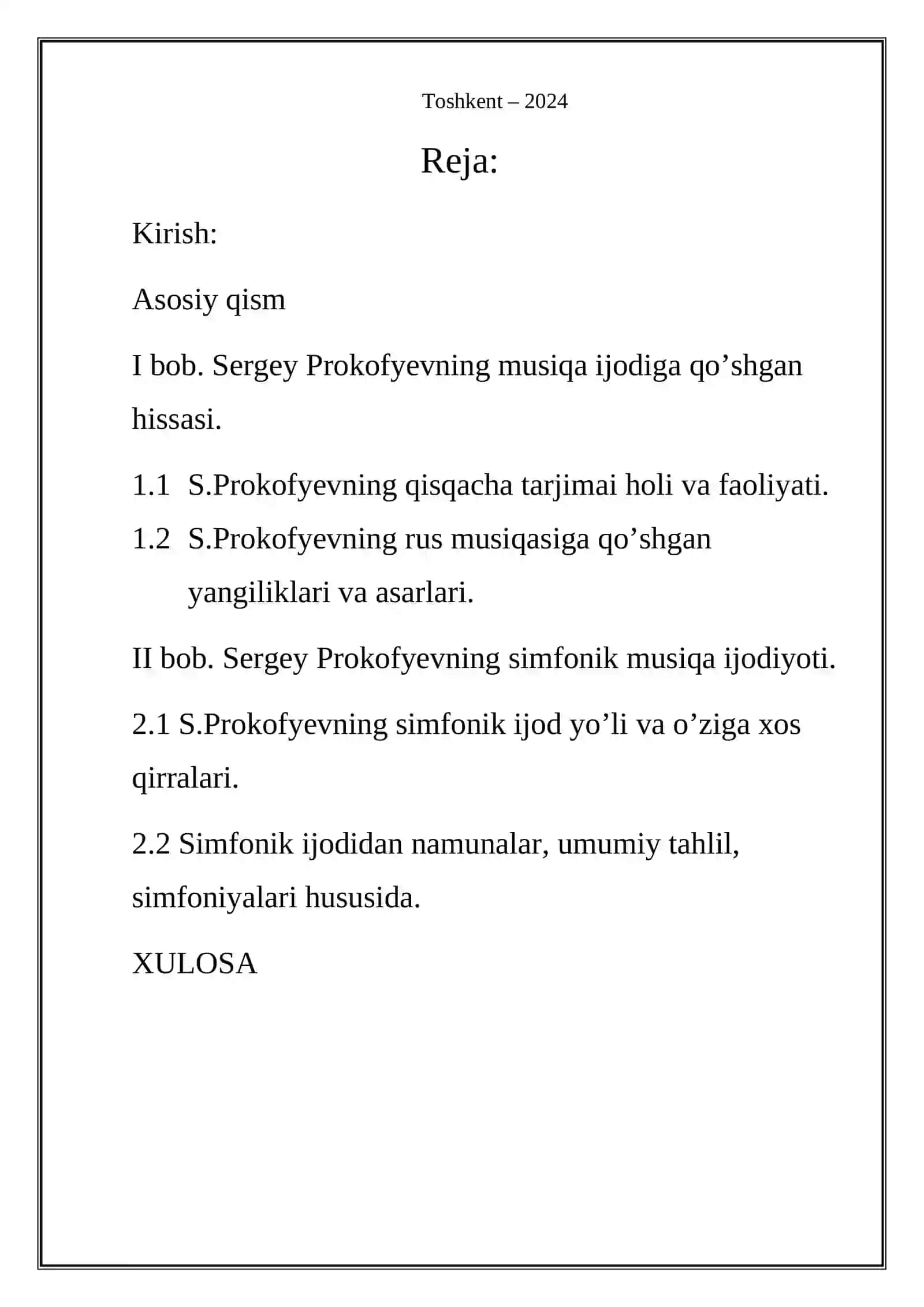 Sergey Prokofyev ijodi. Simfonik ijodi 2