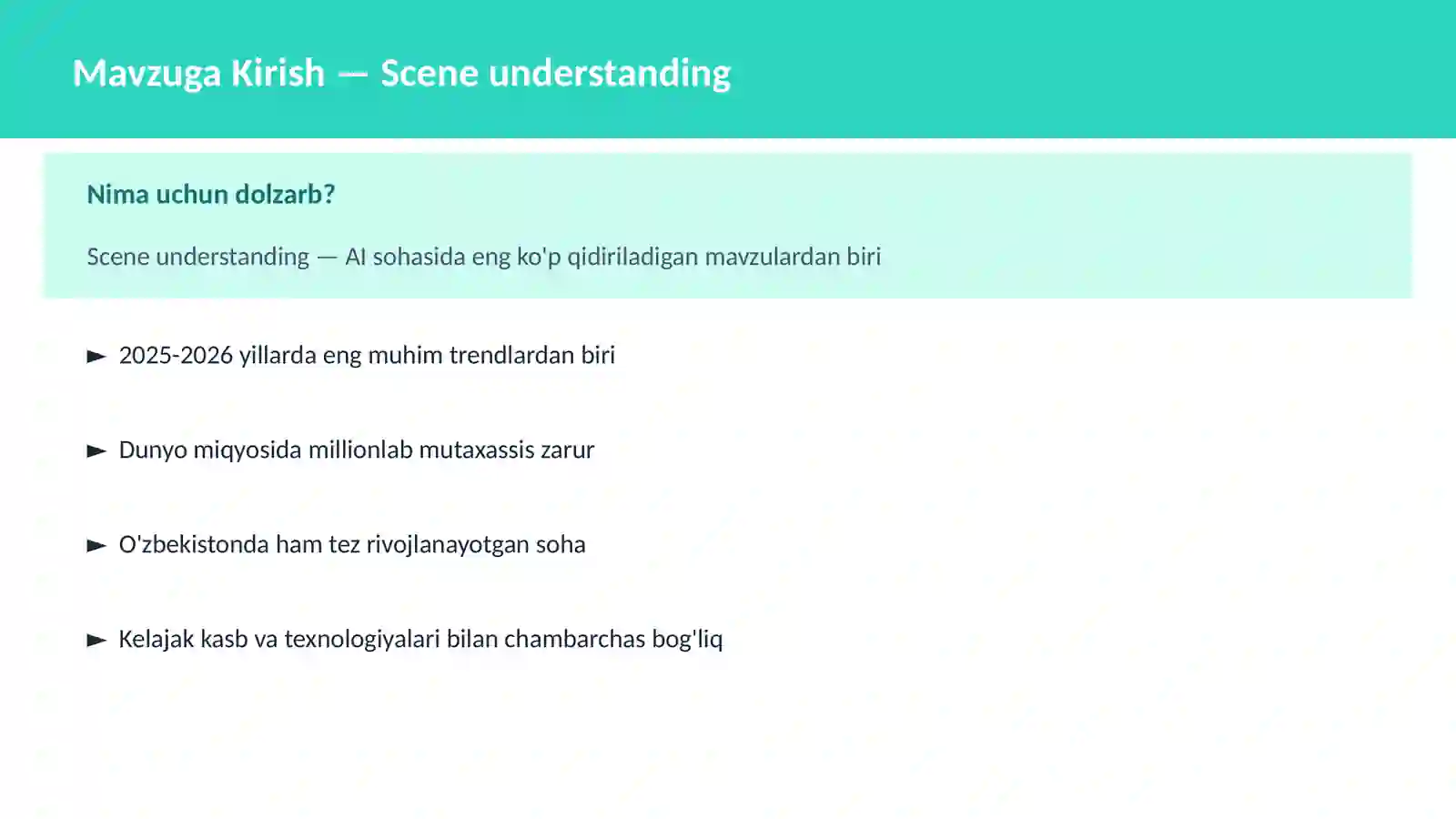 Scene understanding 2