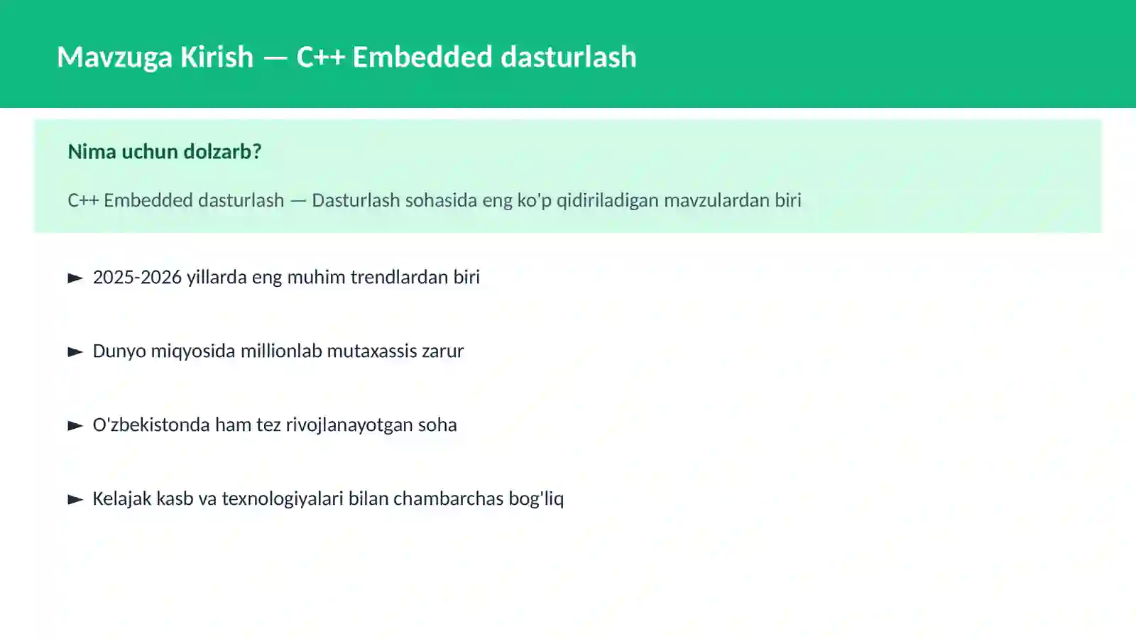 C++ VA TIZIM DASTURLASH 2