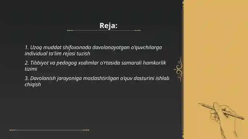 Uzoq davolanuvchi maktab o'quvchilarini samarali ta'lim olishning asosiy shartlari 2