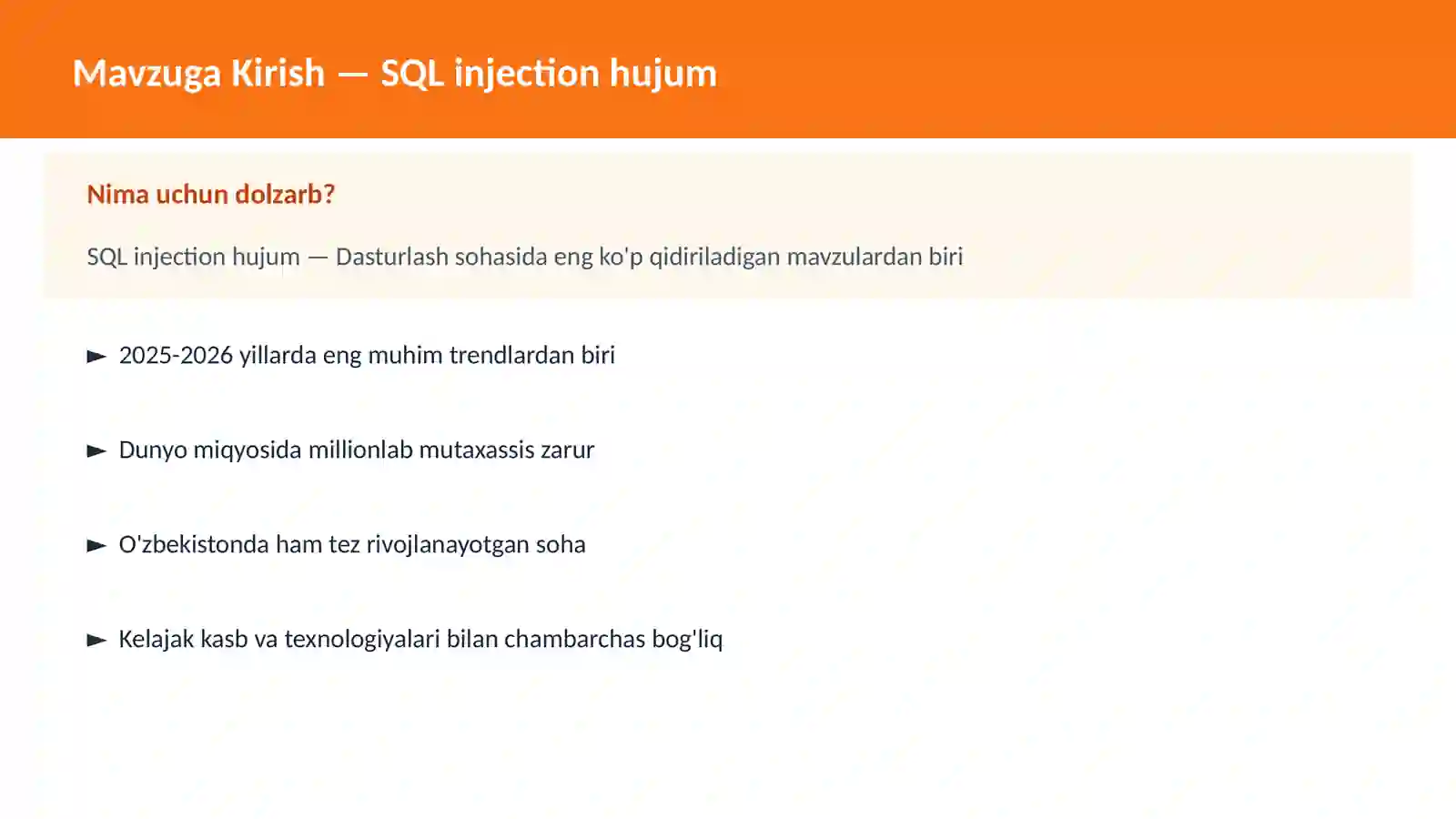 SQL injection hujum 2
