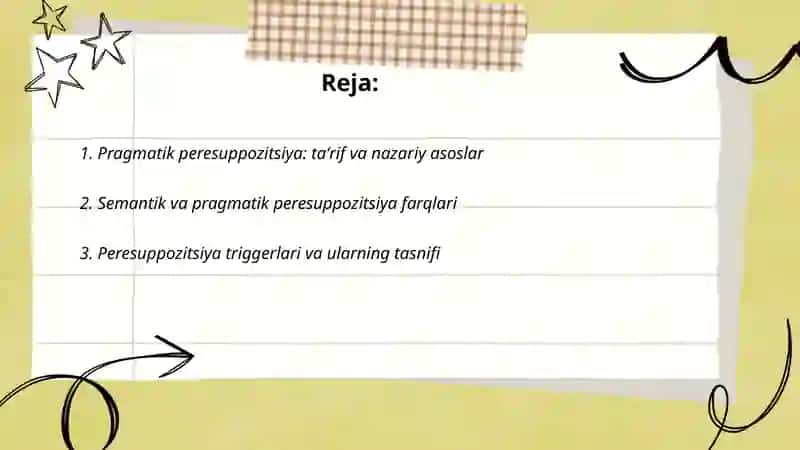Pragmatik peresuppozitsiya va tag maʼno haqidagi nazariy qarashlar 2