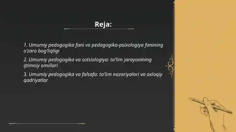 Umumiy pedogogika fani boshqa fanlar bilan aloqasi 2