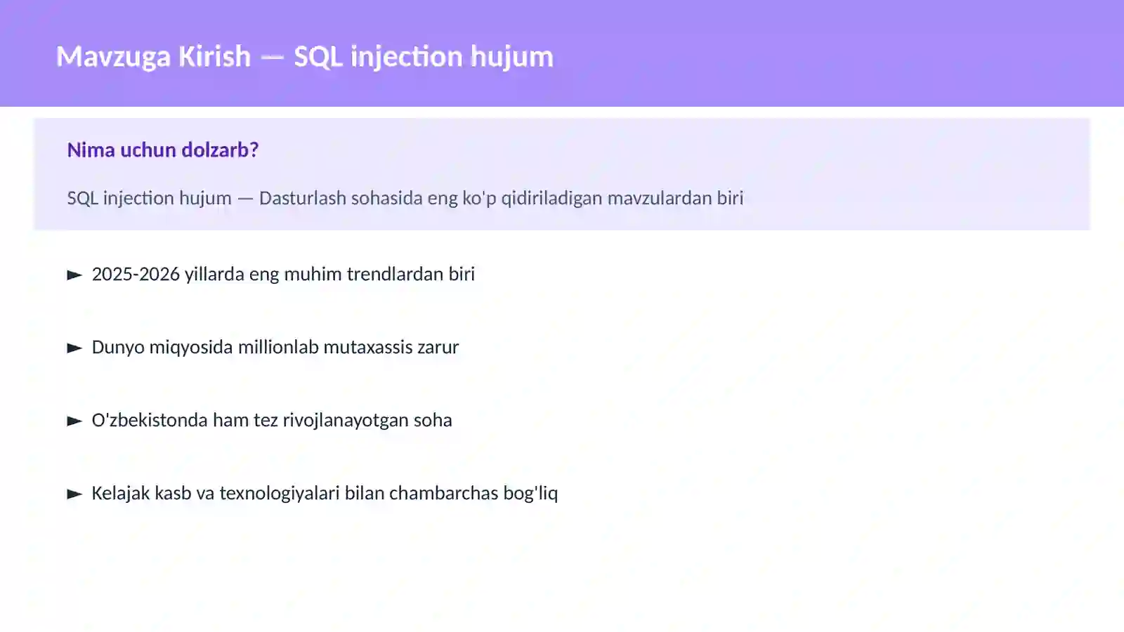 SQL injection hujum 2