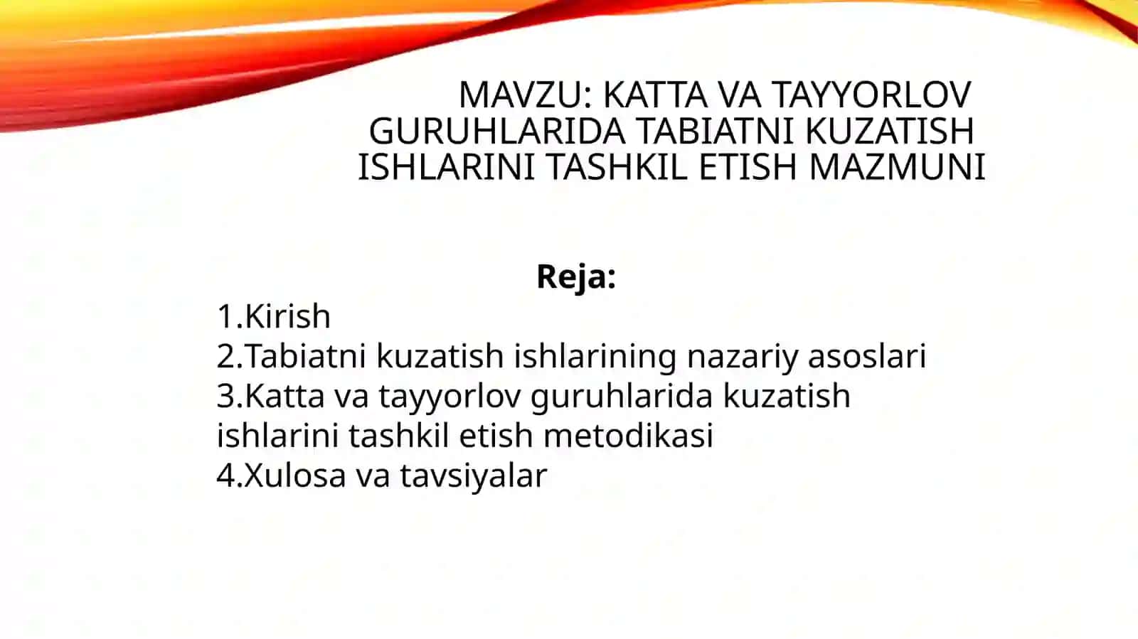 Katta va tayyorlov guruhlarida tabiatni kuzatish ishlarini tashkil etish mazmuni 2