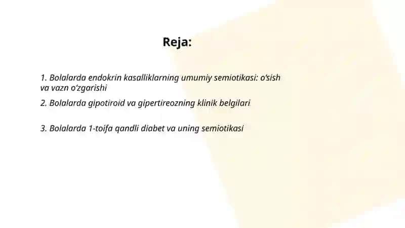 Bolalarda endokrin tizim kasalliklari semiotikasi 2