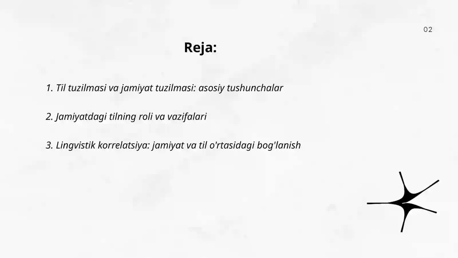 Jamiyat tuzilishi va til tuzilishi: korrelatsiya va differentsiatsiya 2
