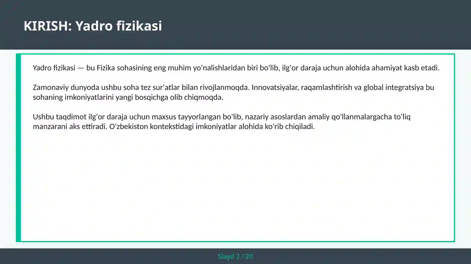 Yadro fizikasi 2